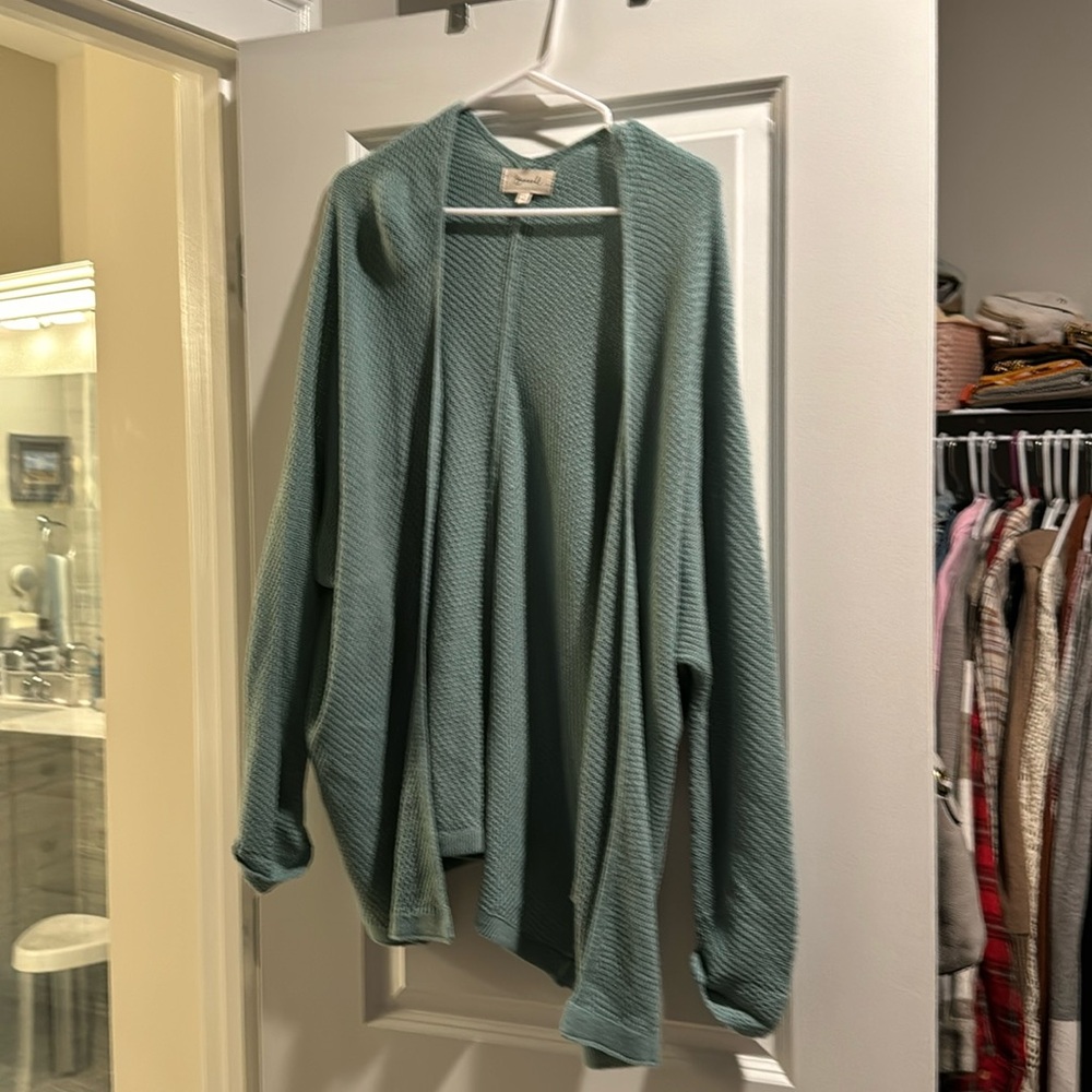 Cute slouchy teal cardigan